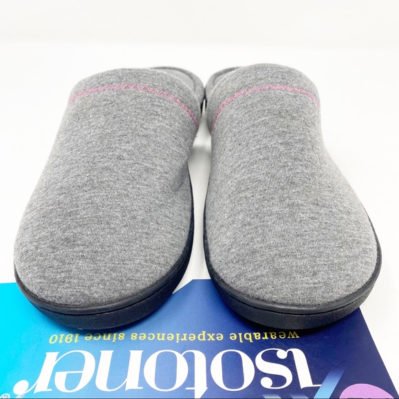 *SOLD* ISOTONER Gray Jersey Memory-Foam Slippers - Picture 5 of 11